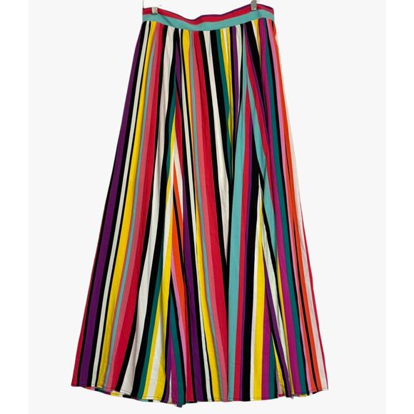 New York & Co Maxi Skirt Size L Dopamine Art Deco Striped Psychedelic - Picture 1 of 13